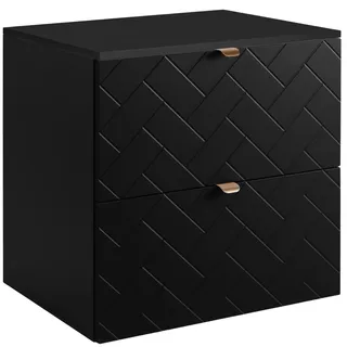 RODAN | Waschbeckunterschrank 60 cm - Schwarz Matt - Badezimmerschränke - Badmöbel - Waschbecken Unterschränke - Schwarze Arbeitsplatte - Schwarz