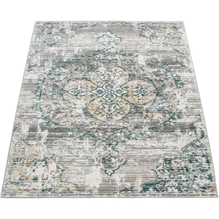 Paco Home Teppich PACO HOME "Herbete 733", grün, B:60cm H:8mm L:100cm, Polyester, Polypropylen, Teppiche, Teppich, Kurzflor, Orient-Optik, Vintage Design