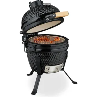 Relaxdays Kamado Grill Ø 32 cm schwarz