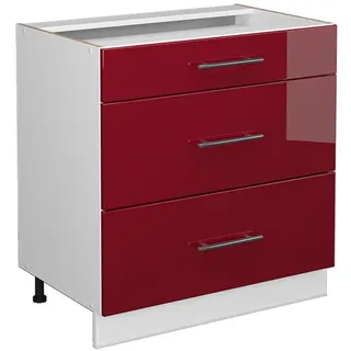 Vicco Schubladenschrank Fame-Line 80 x 82 x 51,6 cm Bordeaux
