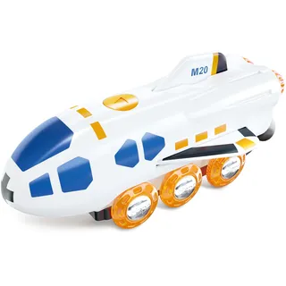 HaPe Spaceshuttle - 2-in-1 Spielzeugzug & Space-Shuttle mit Licht & Sound, USB-C Aufladung, Spielzeug, Eisenbahn, für Kinder ab 3 Jahren