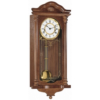 Hermle Uhrenmanufaktur Wanduhr, Holz, Nussbaum, 67cm x 29cm x 14,5cm