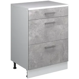 Vicco Unterschrank Küchenschrank für Dachschrägen 60 x 83,8 x 46 cm Grau/Weiß