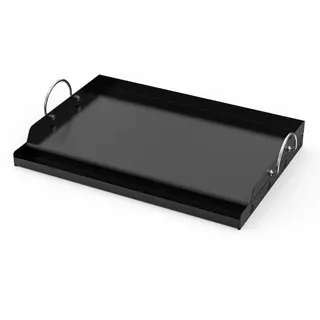 onlyfire Keramische Grillplatte, BBQ Plancha für Gasgrill und Holzkohlegrill, Universal Grillplatten, Antihaftbeschichtung, Abnehmbarer Griff, 58,5 x 40,5 x 7cm, Schwarz