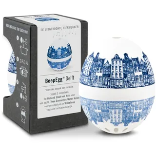 Delfter PiepEi - Singende Eieruhr zum Mitkochen - Eierkocher für 3 Härtegrade - Holland Geschenke - Lustiges Kochei - Musik Eggtimer - Brainstream