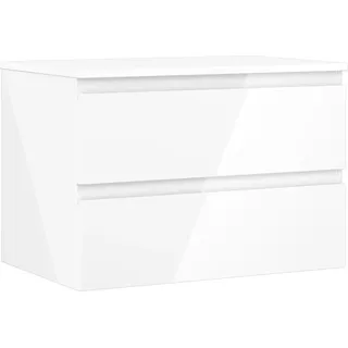 Mexen Orio Badezimmerschrank unter dem Waschbecken 70 cm mit Arbeitsplatte, 2 Schubladen, weiß glänzend - 91A10-07047-2-BFFC00 - Weiß