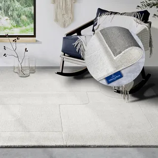 Villeroy & Boch Wollteppich »Charlotte« rechteckig 10 mm Höhe Läufer, Handgewebt, Wolle, Natur, Läufer, Wohnzimmer, Geometrie, beige