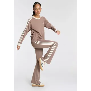 Leggings ADIDAS ORIGINALS "FLARED LEGGINGS", Damen, Gr. L, N-Gr, braun (trace braun, normal, gr.), Obermaterial: 79% Polyester, 21% Elasthan, Hosen Leggings, mit ausgestelltem Bein, sportliche 3-Streifen, stretchiges Material, Topseller