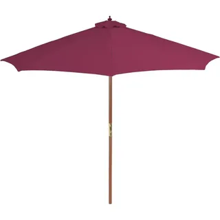 vidaXL Sonnenschirm mit Holz-Mast 300 cm Bordeauxrot - Rot