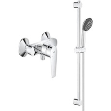 GROHE Start - Duschset (inkl. Start Einhand- Brausebatterie, Brausestangenset, 2 Strahlarten, wassersparend), chrom