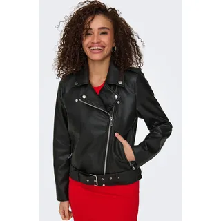 Only Onlmille Faux Leather Biker Jacket Schwarz S