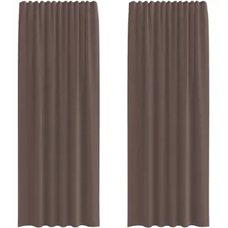 vidaXL Voile Vorhänge mit Lasche 2 Stk. Braun - Braun