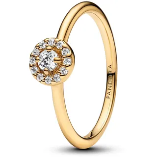 Pandora Damenring mit Pavé-Fassung, rund, Heiligenschein, goldfarben, 163554C01
