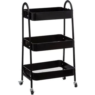 5five - servierwagen mit rollen 3 ebenen metall schwarz