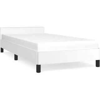 vidaXL Bettgestell mit Kopfteil ohne Matratze Weiß 90x200 cm - Weiß