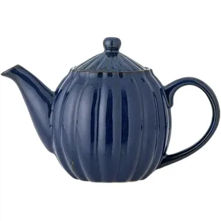 Latina Teekanne 1085ml – Steingut Teekanne mit Deckel & Griff – Hochwertige Keramikkanne – Elegante Kanne für Tee & Heißgetränke – Spülmaschinengeeignet & einzigartiges Design (Dunkelblau)