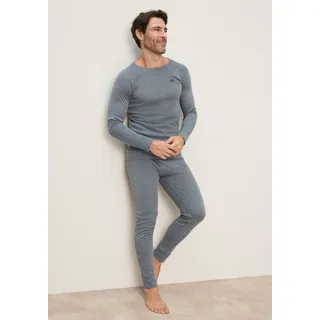Thermounterhemd POLARINO "hoher Wärmerückhalt und atmungsaktiv", Herren, Gr. 3XL (64/66), 2 Stk., N-Gr, grau (grau melange), Feinripp, Obermaterial: 100% Polyester, meliert, Rundhals, Unterhemden Thermounterhemd, "Skiwäsche-Set", Skiunterwäsche