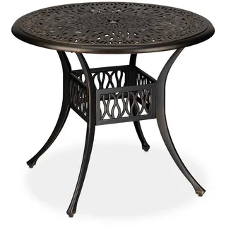 Relaxdays Gartentisch Ø 90 x 75 cm Schwarz/Bronze