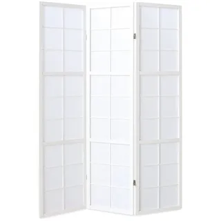 Homestyle4u Paravent Raumteiler Shoji Weiß Holz