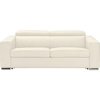 Egoitaliano Schlafsofa »Cabiria, Design und super Sitz- und Liegekomfort« Sofa inkl. Schlaffunktion, Kopfteile verstellbar, mit Metallfüßen beige