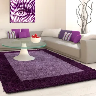 Ayyildiz Teppiche Hochflor-Teppich »Life Shaggy 1503« rechteckig 30 mm Höhe als Läufer und in rund erhältlich, Shaggy, Langflor, Wohnzimmer, lila