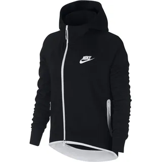 Nike Damen Kapuzenjacke Tech Fleece Cape Full-Zip, Black/White, S, 930757-011