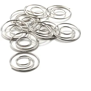 MÉGACRÉA Nio Büroklammern, spiralförmig, silberfarben, 10 Stück