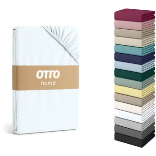 OTTO home Spannbettlaken Jersey-Biber 180 x 200 cm weiß
