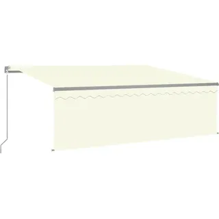 vidaXL Markise Manuell Einziehbar mit Rollo 4x3 m Creme - Creme