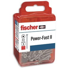 fischer Power-Fast II Spezialschrauben für Holz, 6 x 60 mm, zum Verschrauben von Holz, Verbindung von Massivholz oder Befestigung von Holzteilen