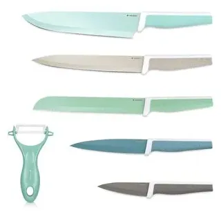 Navaris Messerset 43114, 6-teilig, mit Edelstahlklinge, mit Kunststoffgriff