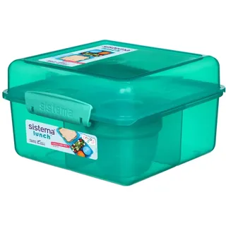 Sistema TO GO Brotdose mit Fächern Cube Max | 2L Bento-Lunchbox mit auslaufsicherem Joghurtbehälter | für Kinder & Erwachsene | Gemischte Farben (nicht auswählbar)