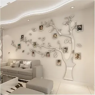 Purekay Wandtattoo Baum 3D DIY Foto Wandsticker Pflanzen Wandaufkleber Groß Kleben Aufkleber Wandbilder für Schlafzimmer Wohnzimmer Kinderzimmer Sofa Hintergrund Wanddeko (Rechter Spiegel, M)