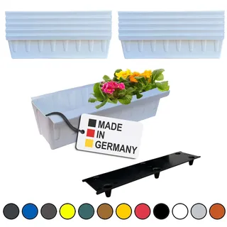 Paletten Blumenkasten 10er-Set Weiß Einsatz zum an- & Einhängen Pflanzkasten