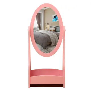 VDD - Spiegel - Standspiegel - Schminkspiegel - Kleiner Standspiegel - Spiegel für Kinderzimmer - Rosa