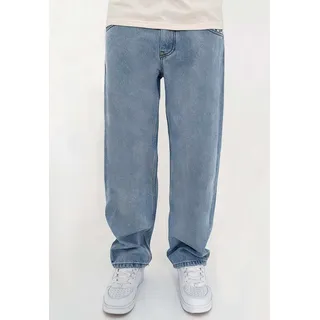 DADA Supreme Loose Fit Jeans mit Print Baggy Pants  Größe: 34W - Hellblau