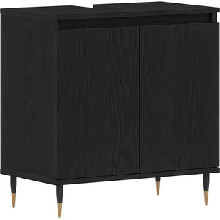 vidaXL Waschbeckenschrank mit Tür Schwarz Eichen-Optik 58 x 33 x 60 cm - Schwarz