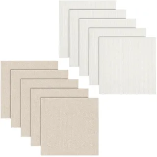 LUPATDY 10 Stück Teppichfliesen 50x50cm Bodenbelag Selbstklebend - 2.5m2 Filz Selbstklebendes Antistatisches Band Rutschfestes Quadratischer Teppich für Büro, Haus Gewerbe (Khaki+Beige)