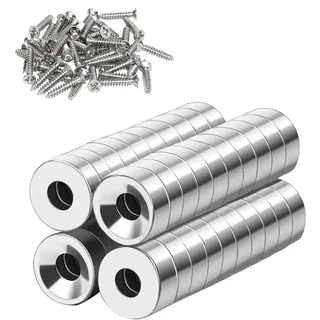 Neodym Magnete, Magnete Extra Stark,Groß Stark Rund,für Magnetplatte,Mit Loch 8x3mm-M3, Küche, Kühlschrank,40 Stück