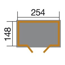 Weka Holz-Gartenhaus Parma Satteldach Lasiert 254 cm x 171 cm