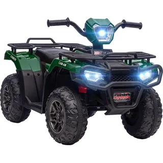 Elektro Kinderquad, Elektro-Quad Mit Led Und Musik, Für Kinder Ab 3 Jahren, Kindermotorrad, Schwarz+Grün, 88 X 45 X 50 Cm