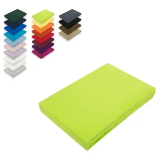 EXKLUSIV HEIMTEXTIL Spannbettlaken Jersey 60 x 120 - 70 x 140 cm Apfelgrün