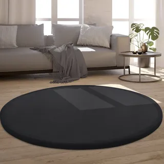 Paco Home Tatami 475 Kurzflorteppich Ø 80 cm Schwarz