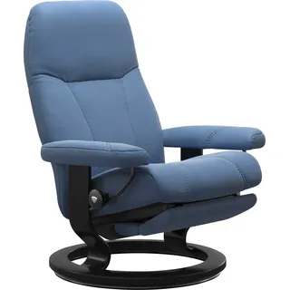 Stressless Relaxsessel Consul Baumwolle 85 x 100 x 77 cm Blau elektrisch verstellbar
