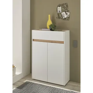 Home Affaire City/Giron 85 x 122 x 35 cm weiß / modern mit 1 Schublade und 4 Schuhfächern