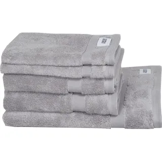 SCHÖNER WOHNEN-Kollektion Handtuch Set »Cuddly«, (Set, 5 St., 2 Handtücher 50x100 cm-2 Badetücher 70x140 cm-2 Gästetücher 30x50 cm), schnell trocknende Airtouch-Qualität, grau