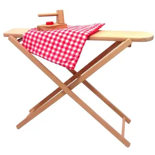 Holz-Wenzel 350412 - Bügelbrett Julchen aus Holz, ca. 54 × 18 × 49 cm, Spielbügelbrett für Kinder, leicht & klappbar, Naturbelassen, ab 18 Monaten