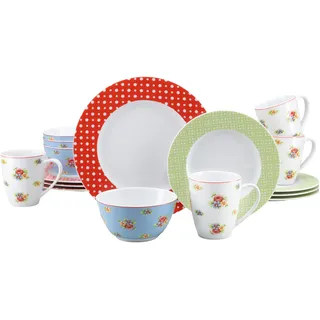 CreaTable Emily Kombiservice 16-tlg. romantisches Blumendekor