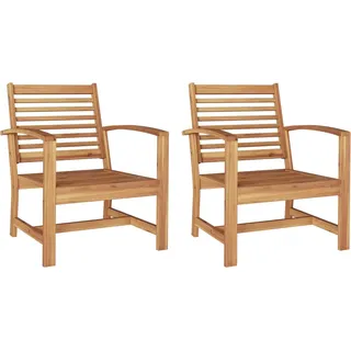 Stuhl 2 pcs Braun 65 x 60 x 76,5 cm Massivholz Teak - Braun