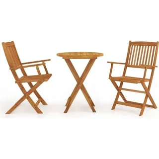 3-tlg. Bistro-Set Klappbar Massivholz Akazie - Braun